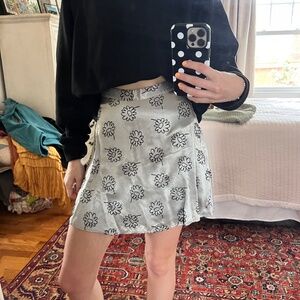 Vintage 90's Floral Satin A Line/Skater Skirt